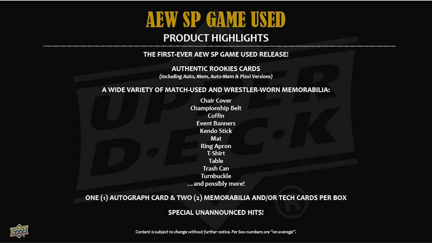 2025 Upper Deck AEW SP Game Used Wrestling Hobby Box