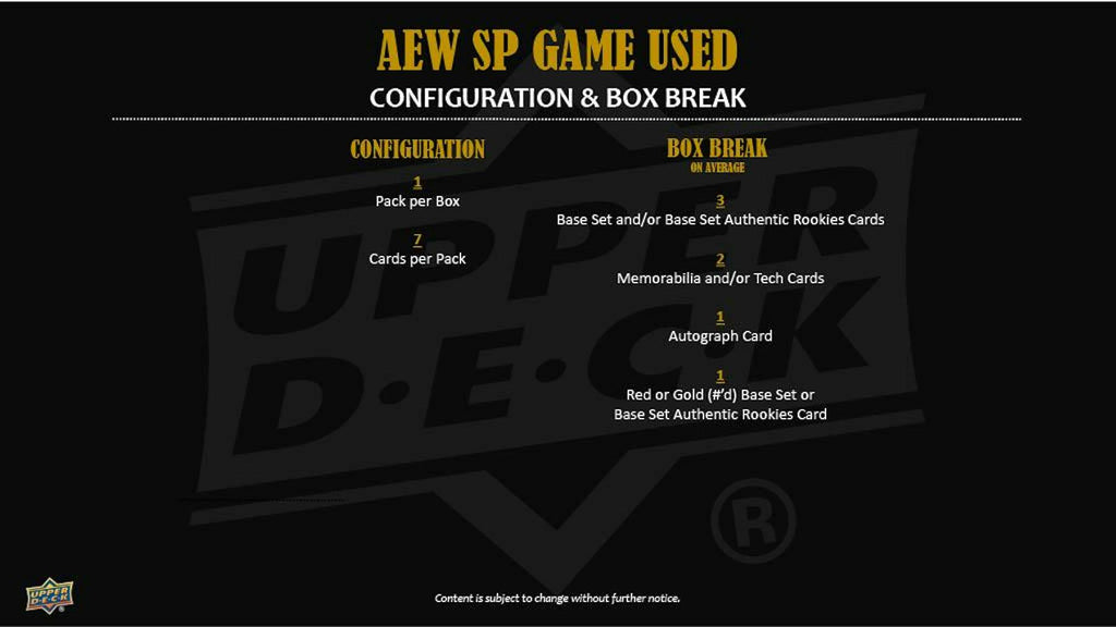 2025 Upper Deck AEW SP Game Used Wrestling Hobby Box