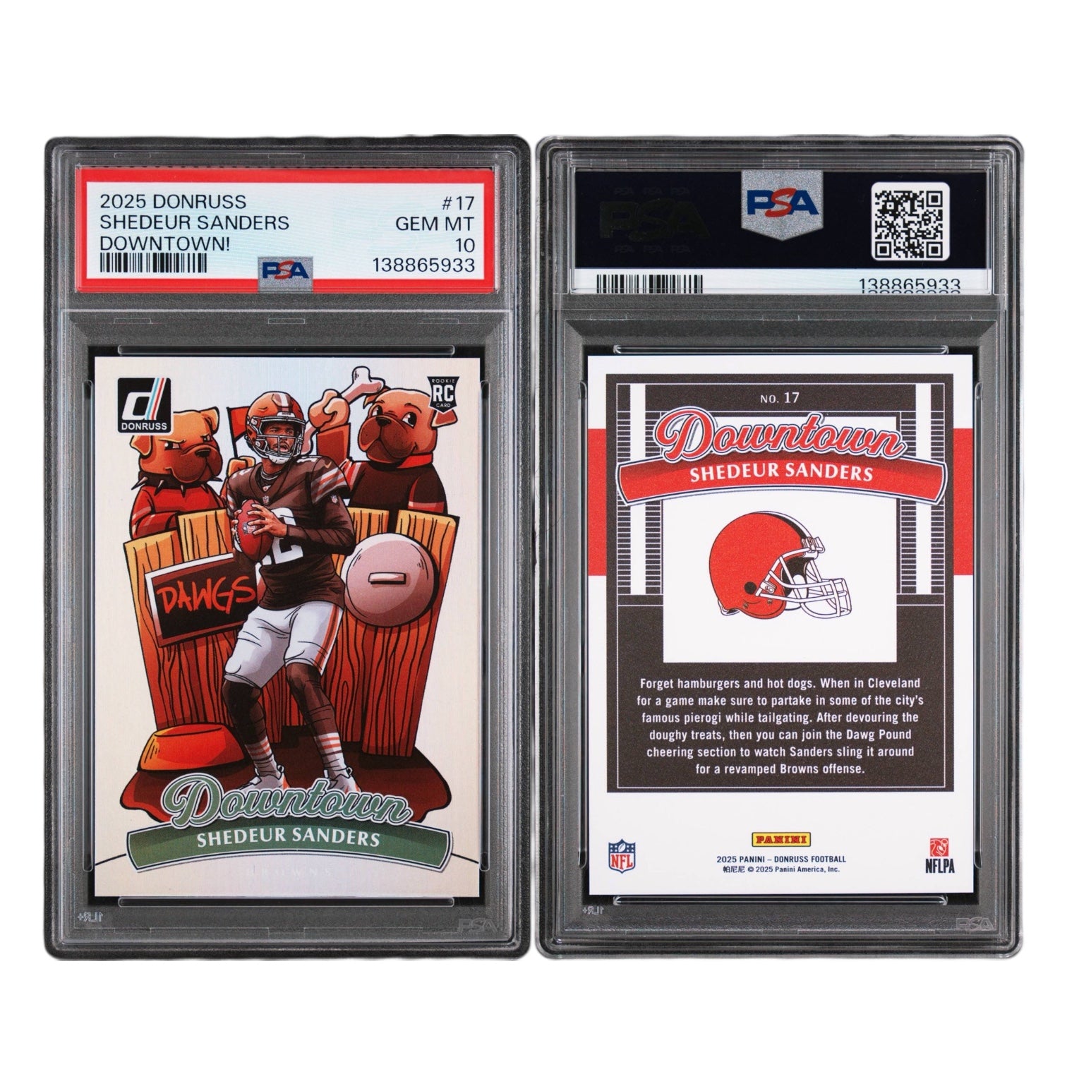 2025 PANINI DONRUSS DOWNTOWN! #17 SHEDEUR SANDERS PSA 10 GEM MINT