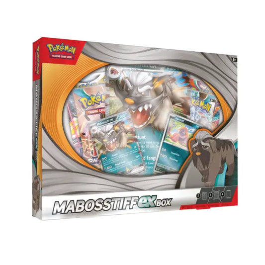 Pokémon TCG: Mabosstiff ex Box (2 Foil Promo Cards, 1 Foil Oversize Card & 4 Booster Packs)