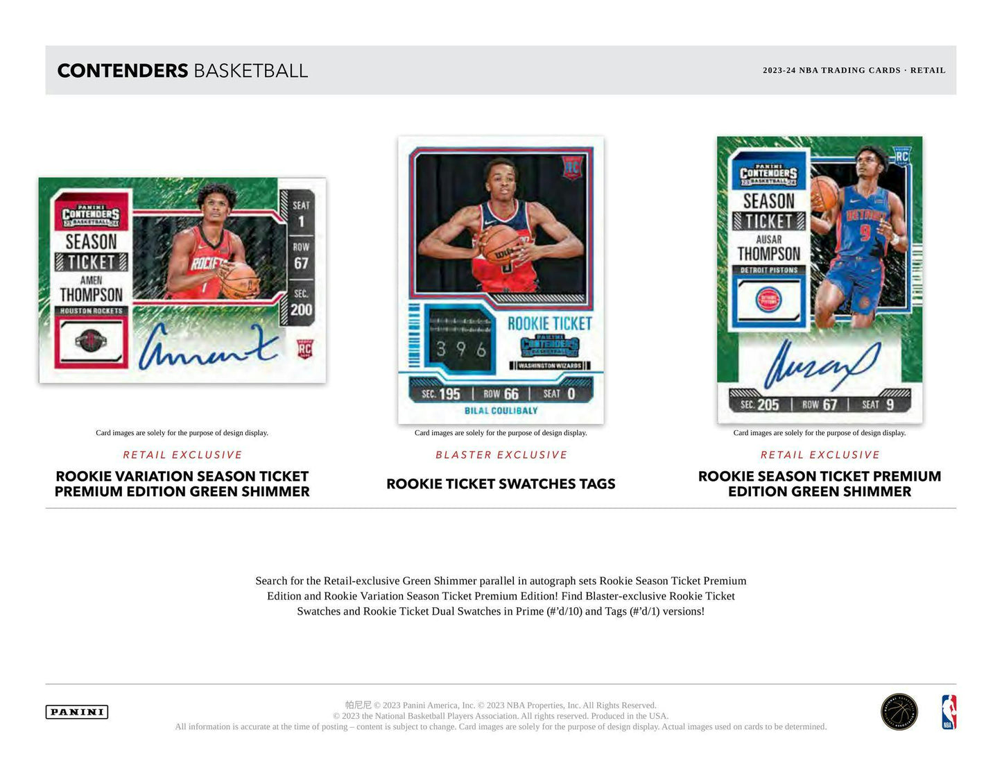 2023/24 Panini Contenders Basketball, 5-Pack Blaster Box