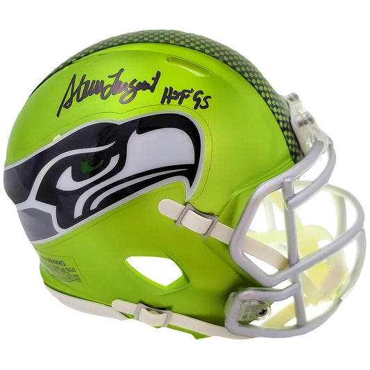 Steve Largent Autographed Seattle Seahawks Flash Green Mini Helmet "HOF 95" w/ Beckett COA
