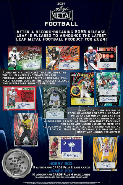 2024 Leaf Metal Football Hobby Box