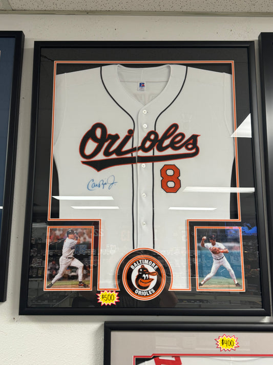 Cal Ripken Jr. (Baltimore Orioles) framed autographed jersey w/ COA