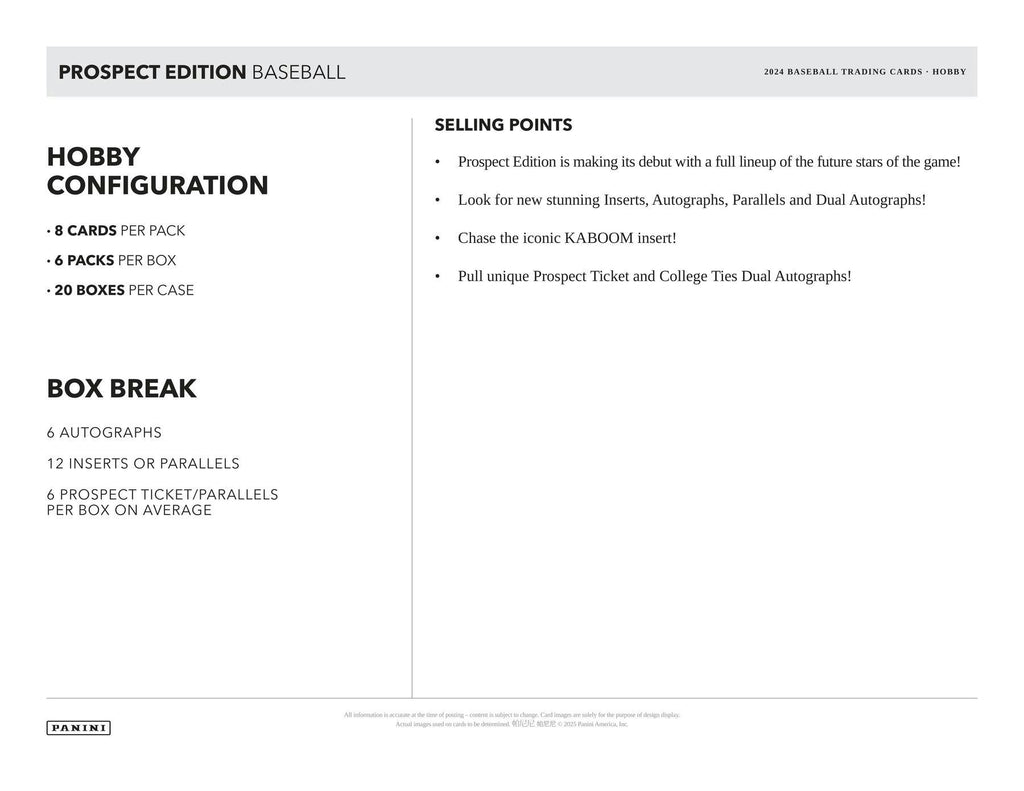 2024 Panini Prospect Edition Baseball Hobby Pack