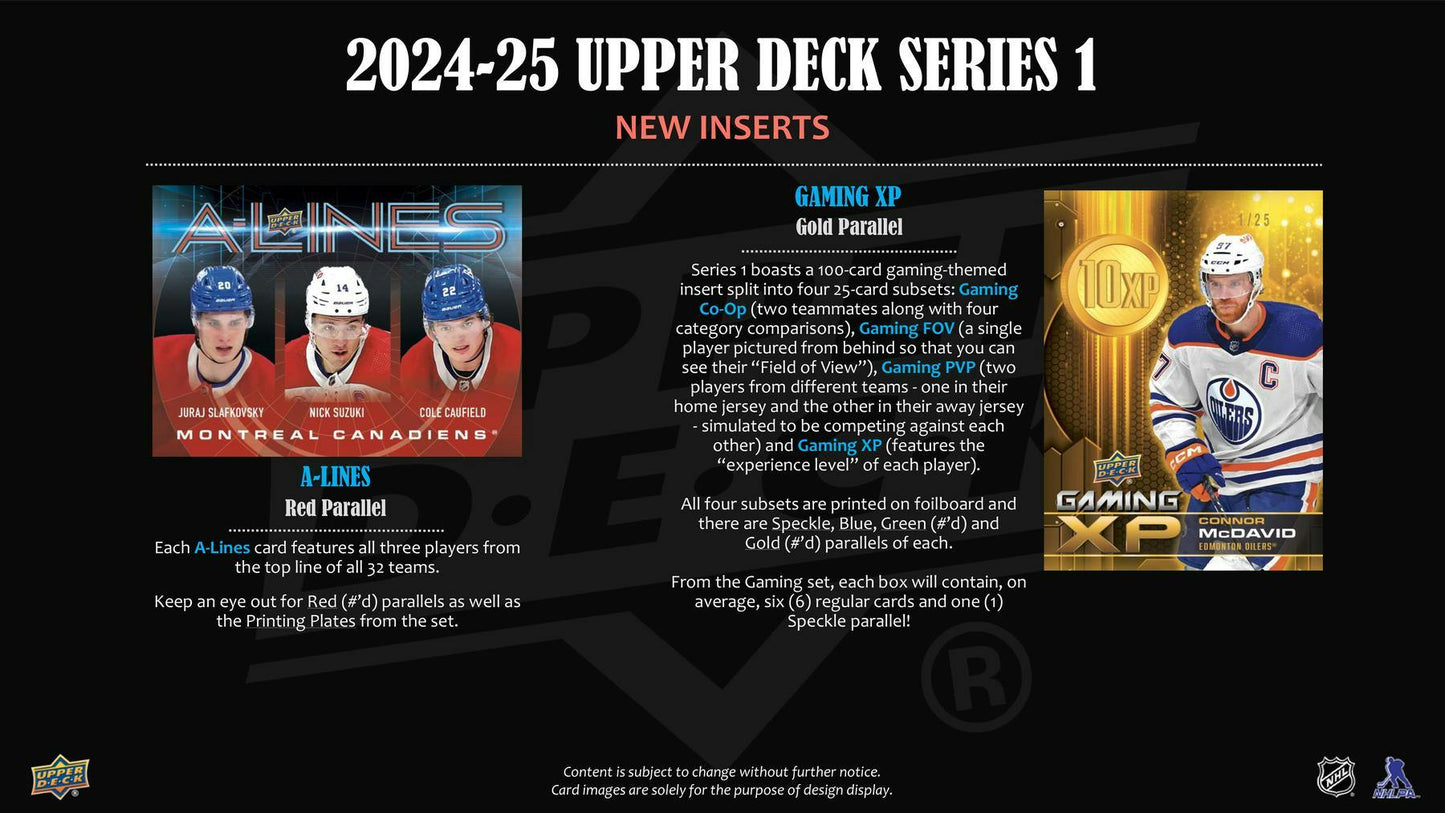 2024-25 Upper Deck Hockey Series 1 Hobby Pack