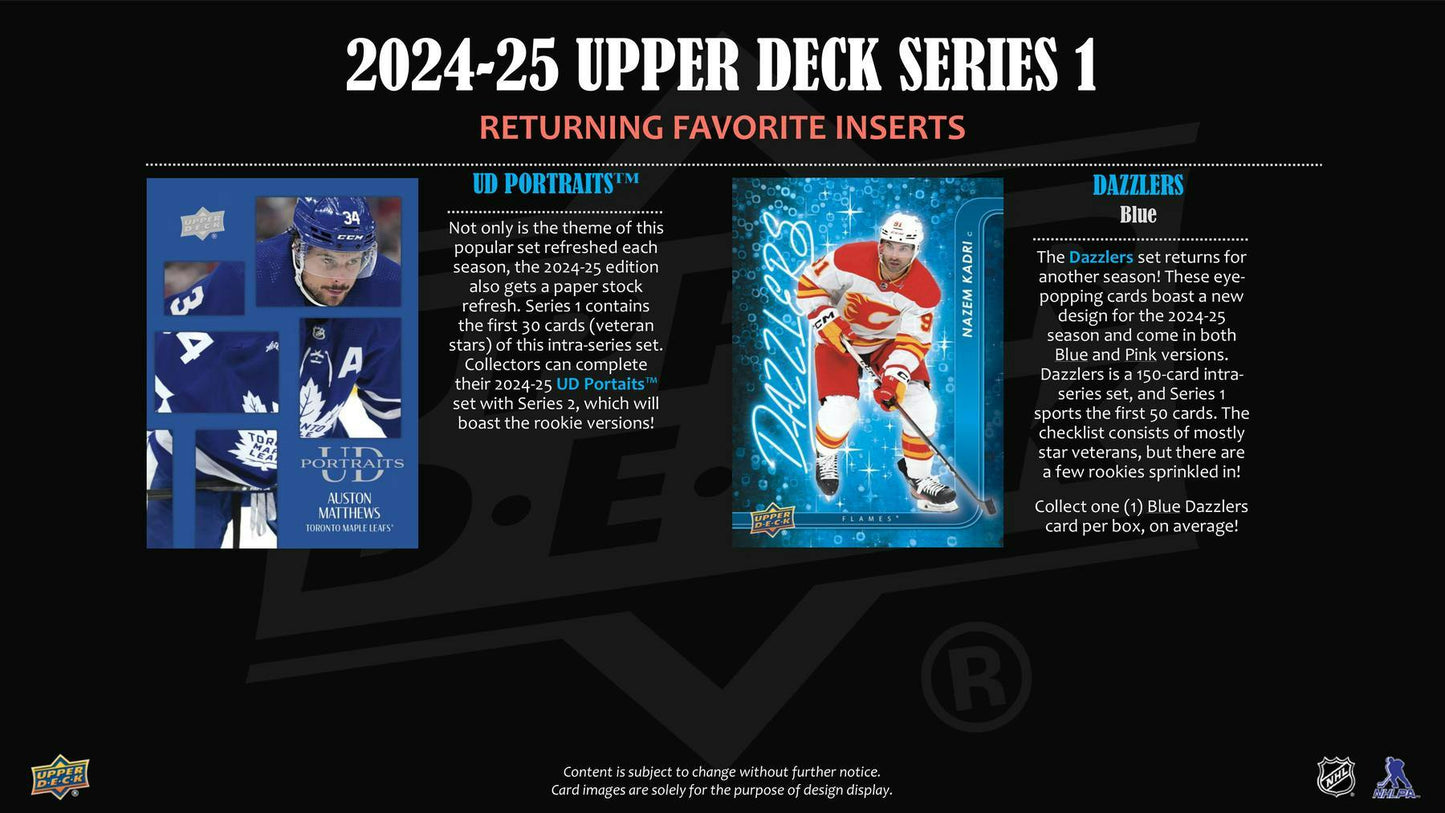 2024-25 Upper Deck Hockey Series 1 Hobby Pack