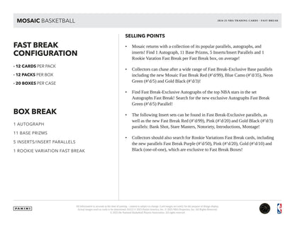 2024-25 Panini Mosaic Basketball Fast Break Box