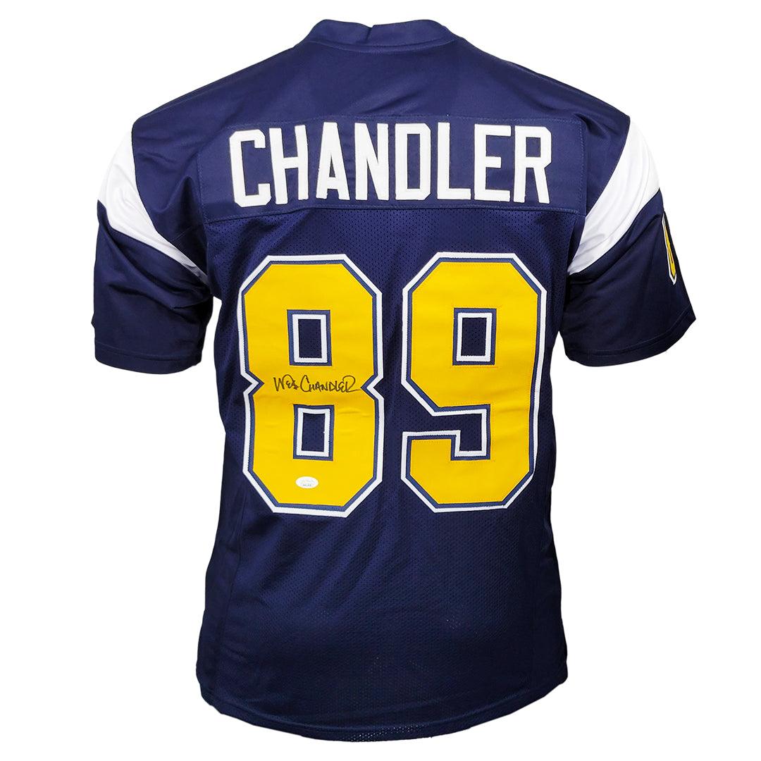 Wes Chandler (San Diego Chargers #89 1981-97) autographed custom blue jersey w/ JSA COA