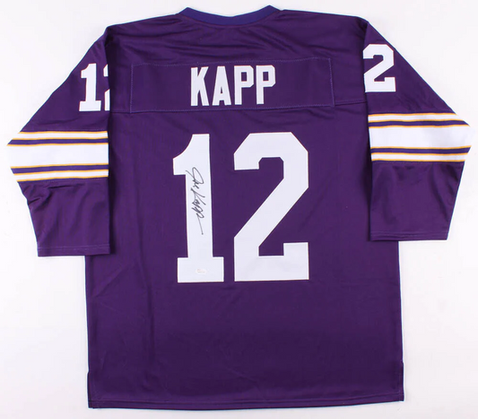 Joe Kapp (Minnesota Vikings) #11 (1967-69) autographed custom purple jersey w/ JSA COA