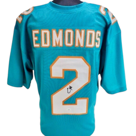 Chase Edmonds (Miami Dolphins #2) autographed custom green jersey w/ JSA COA