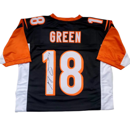 A.J. Green (Cincinnati Bengals #18) autographed custom black jersey w/ Leaf COA