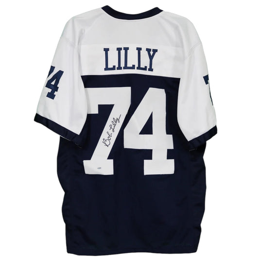 Bob Lilly (Dallas Cowboys #74 HOF) autographed custom blue jersey sweater w/ TriStar COA