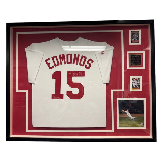 Jim Edmonds #5 (St. Louis Cardinals) Autographed Jersey Framed w/ COA