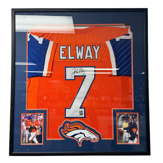 John Elway (Denver Broncos #7) framed autographed jersey w/ COA