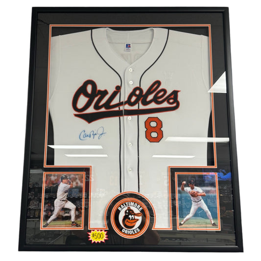 Cal Ripken Jr. (Baltimore Orioles) framed autographed authentic jersey w/ COA