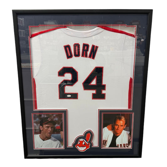 Roger Dorn (‘Major League’) framed autographed jersey w/ COA