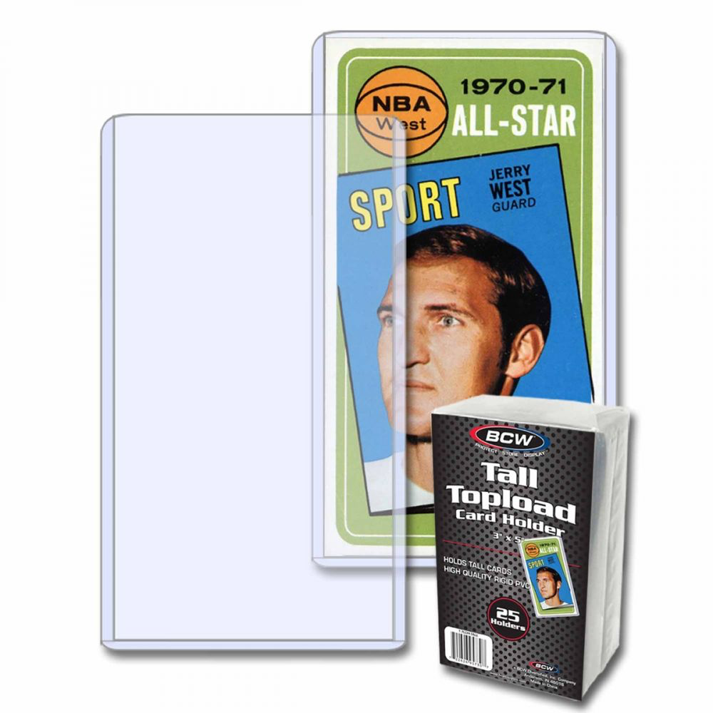 BCW Toploaders for Tall/Vintage Cards (3x5), 25ct