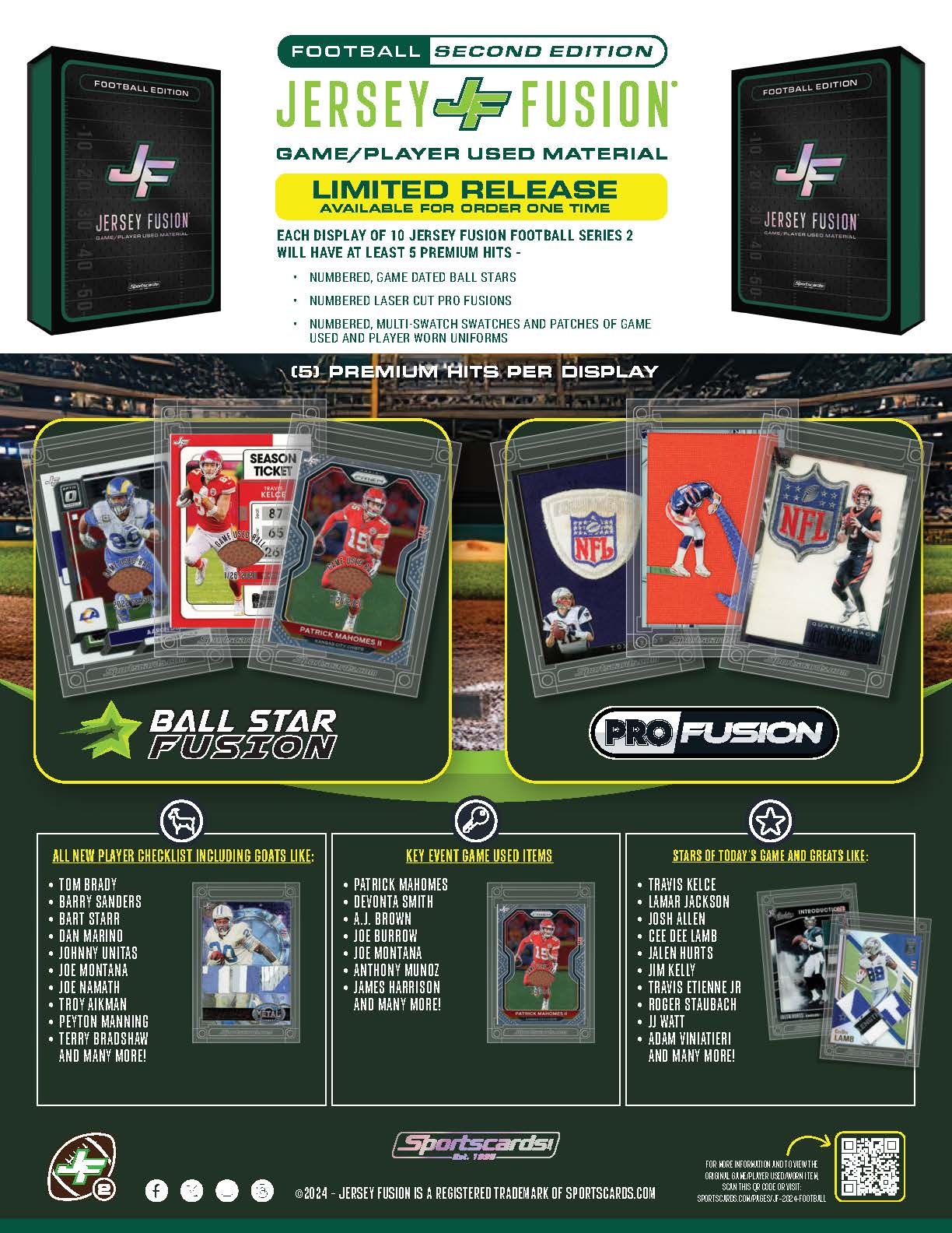 2024 Jersey Fusion Football Series 2, Hobby Box (10 Single Card Packs)