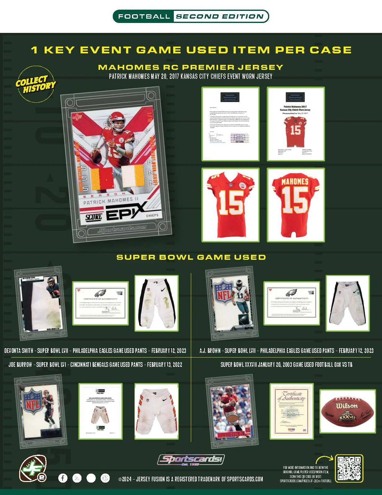 2024 Jersey Fusion Football Series 2, Hobby Box (10 Single Card Packs)