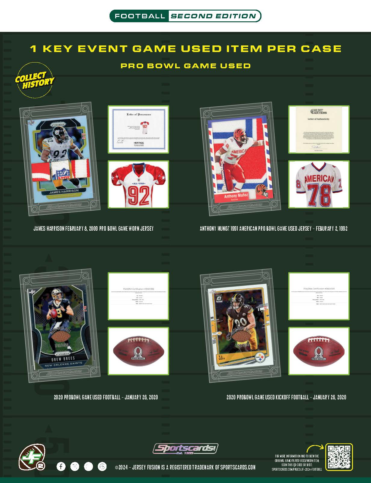 2024 Jersey Fusion Football Series 2, Hobby Box (10 Single Card Packs)