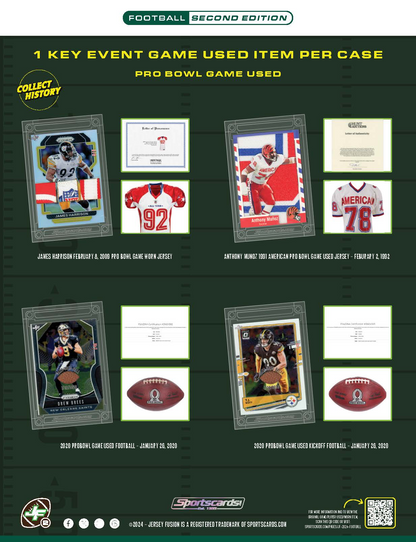 2024 Jersey Fusion Football Series 2 Hobby Pack (Mystery Game Used Swatch Card)