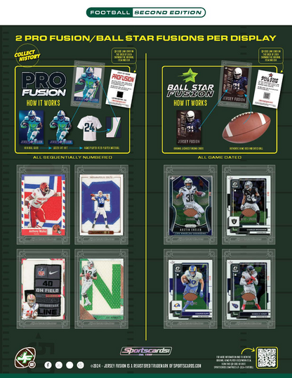 2024 Jersey Fusion Football Series 2 Hobby Pack (Mystery Game Used Swatch Card)