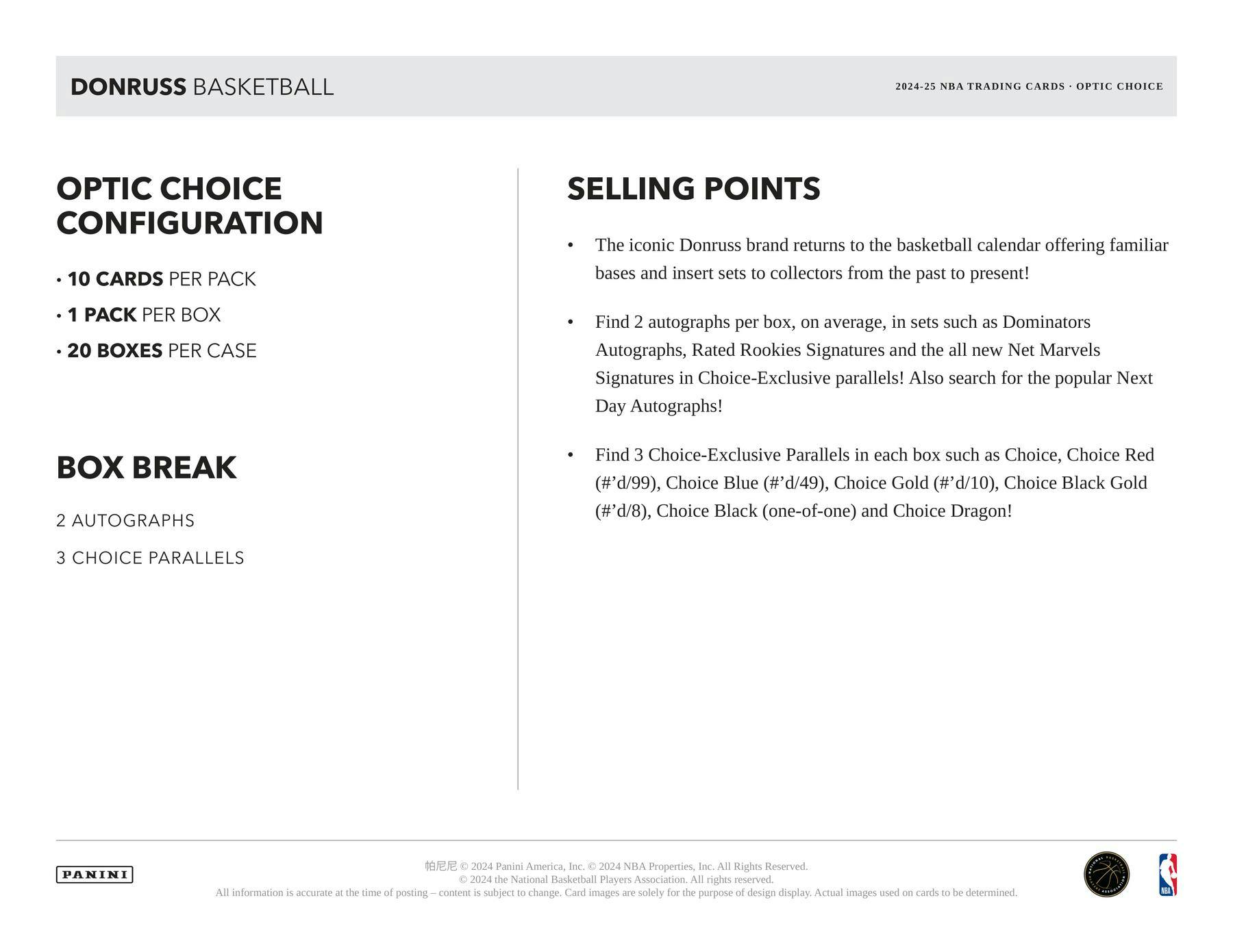 2024-25 Panini Donruss Basketball Choice Box (3/19)