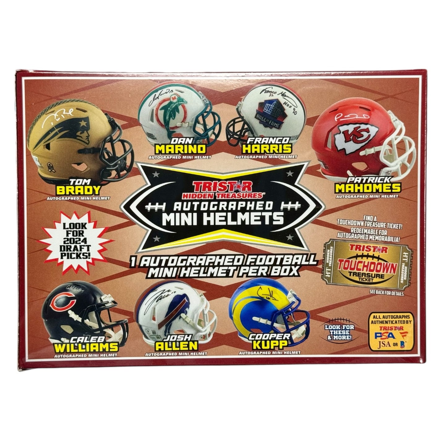 2024 TriStar Hidden Treasures Autographed Football Mini Helmet (Season Edition), Hobby Box