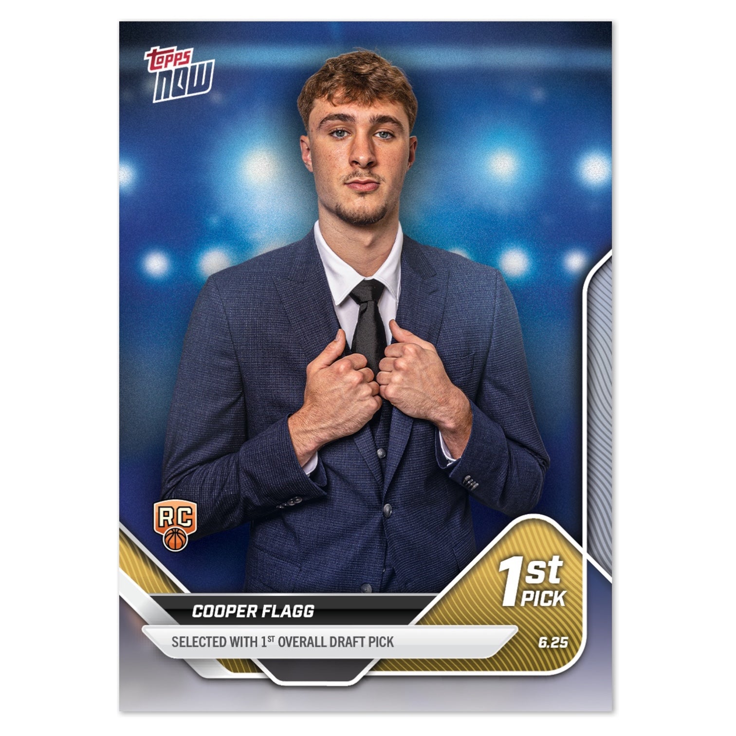 2025 Topps Now Cooper Flagg #D1 RC Rookie 1st Overall Pick BASE Card (1 of 123,650)