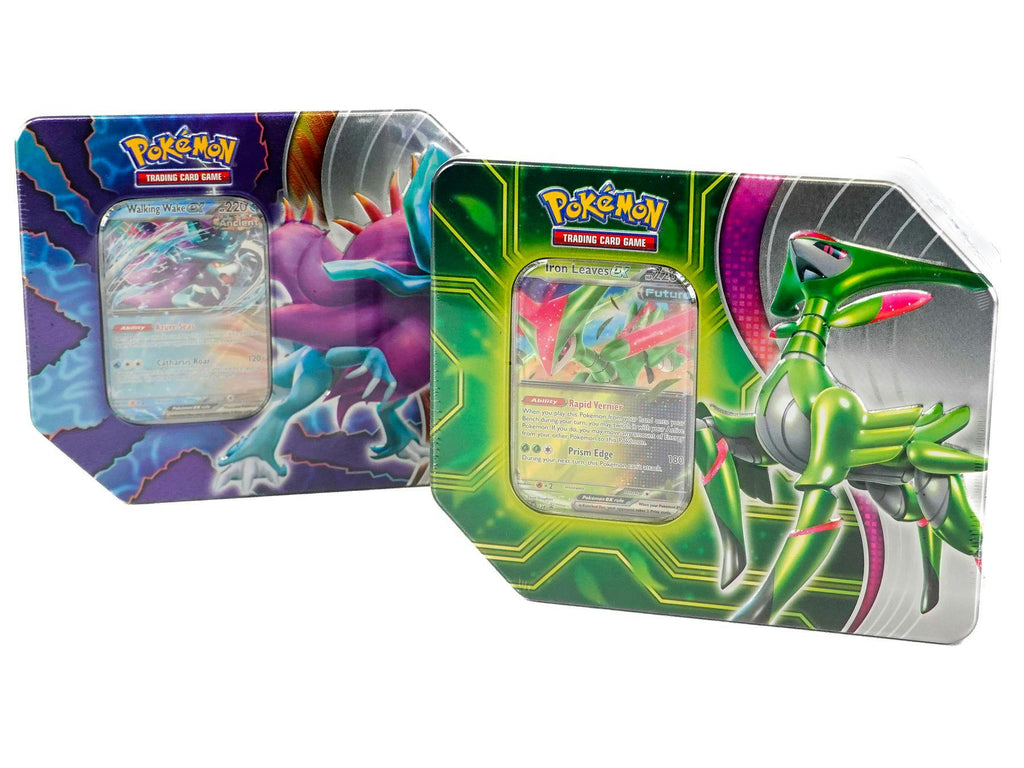 Pokémon TCG: Paradox Clash Tin (Iron Leaves EX or Walking Wake EX)