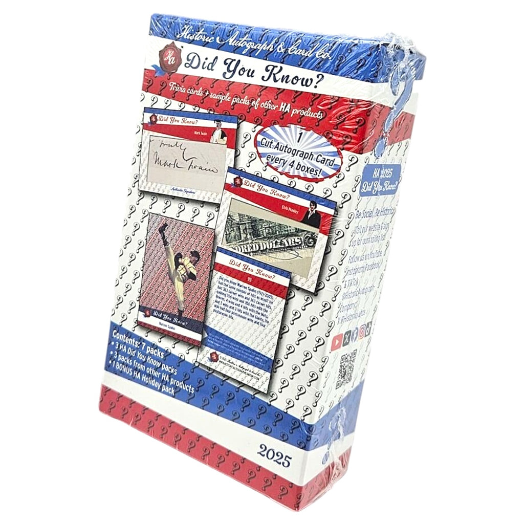 2025 Historic Autographs “Did You Know?” Trading Cards Hobby Box