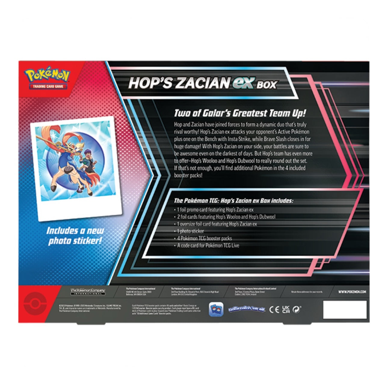 Pokémon TCG: Hop’s Zacian ex Box (2 Surging Sparks, 2 Journey Together)