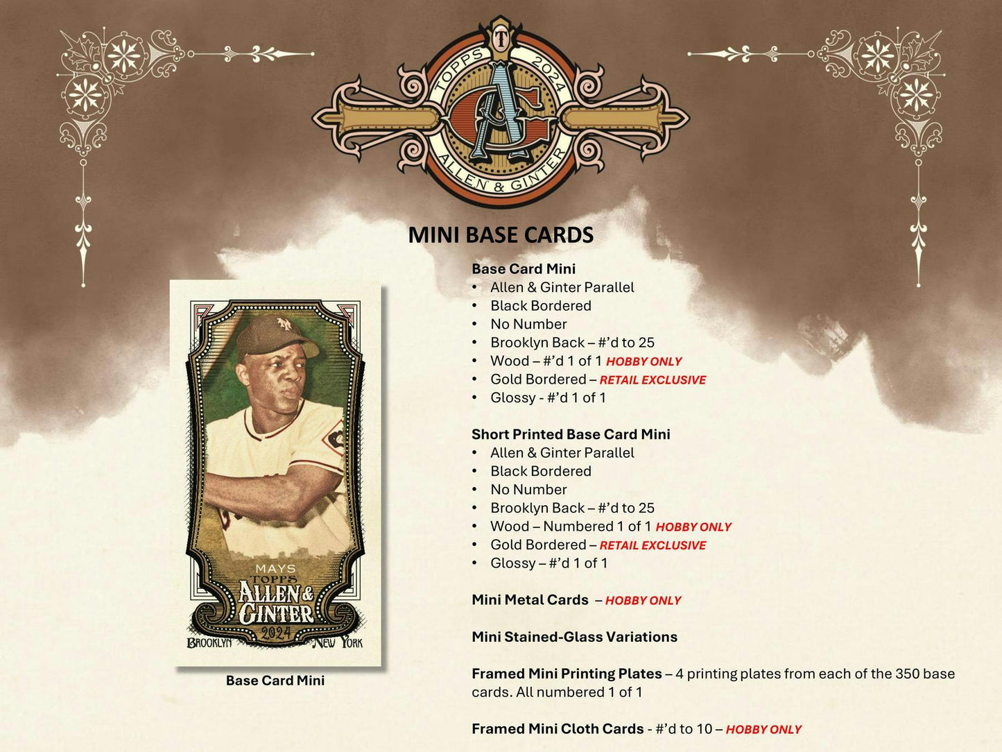 2024 Topps Allen & Ginter Baseball Trading Card Hobby Pack (8 Cards Per Pack)