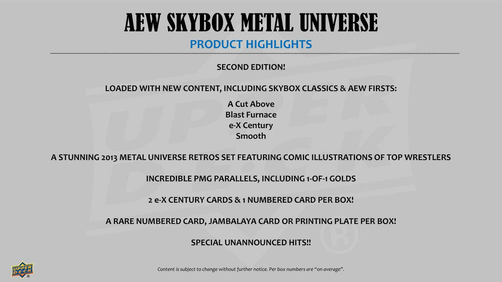 2025 Upper Deck AEW Skybox Metal Universe Wrestling Hobby Box