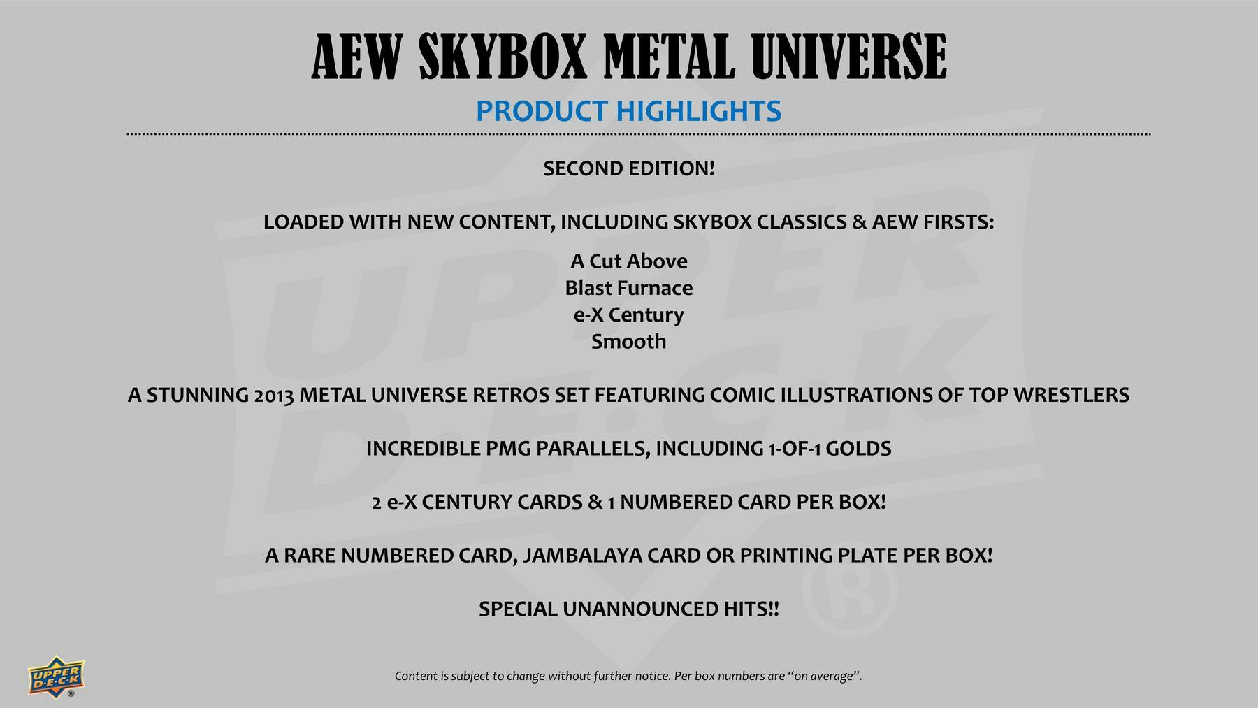 2025 Upper Deck AEW Skybox Metal Universe Wrestling Hobby Box