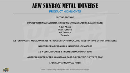 2025 Upper Deck AEW Skybox Metal Universe Wrestling Hobby Box