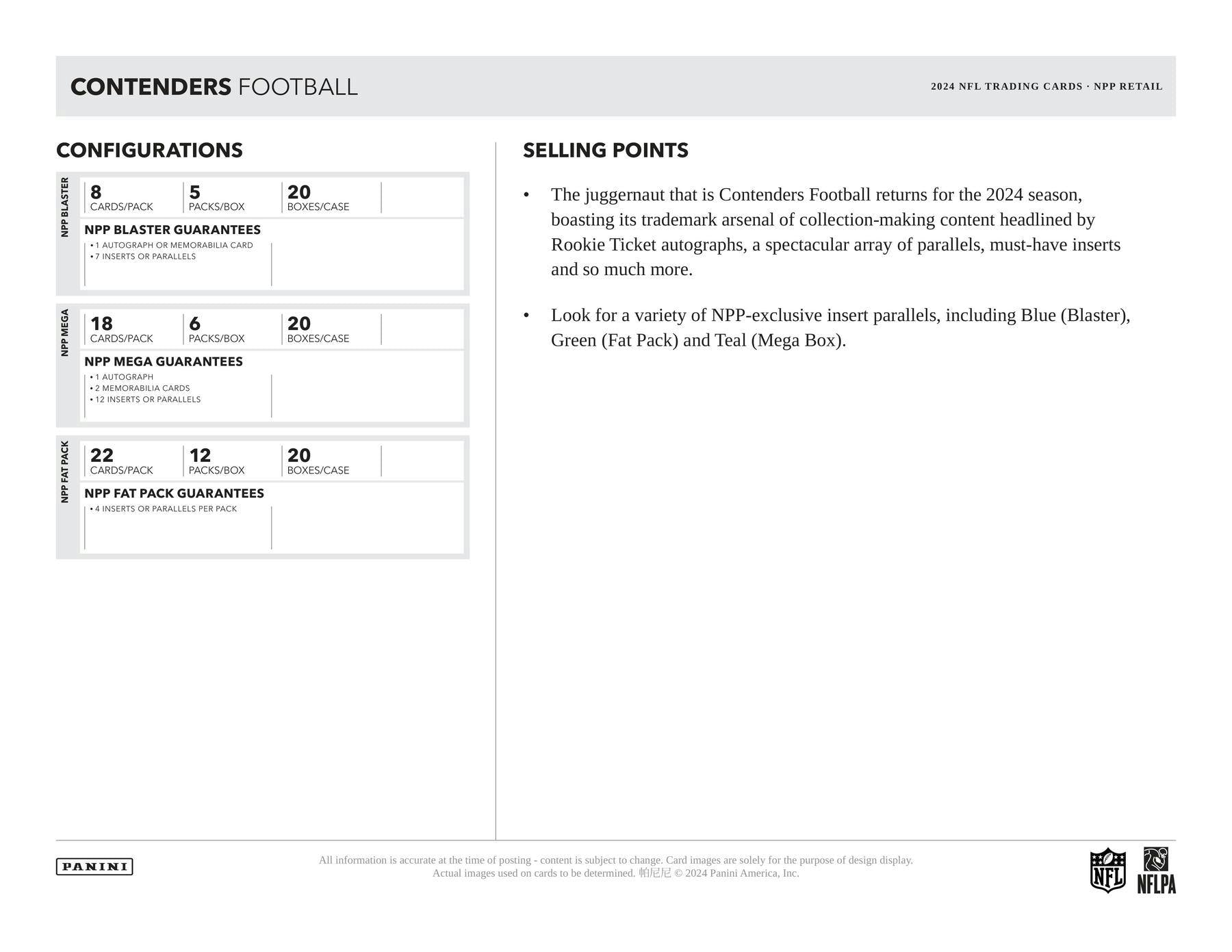 2024 Panini Contenders Football 5-Pack Blaster Box