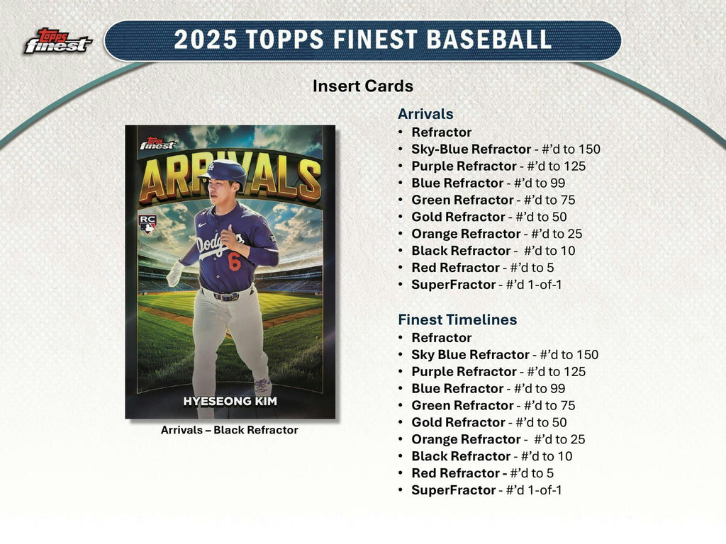 2025 Topps Finest Baseball Hobby Box