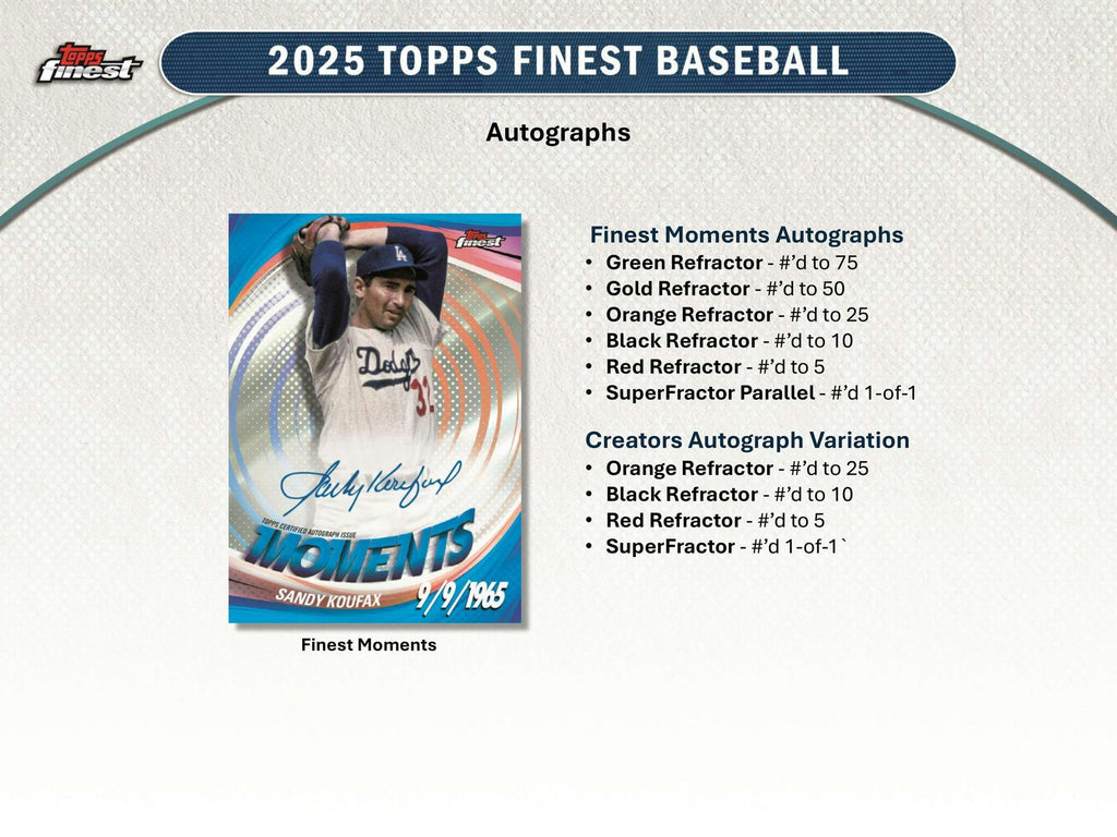 2025 Topps Finest Baseball Hobby Box