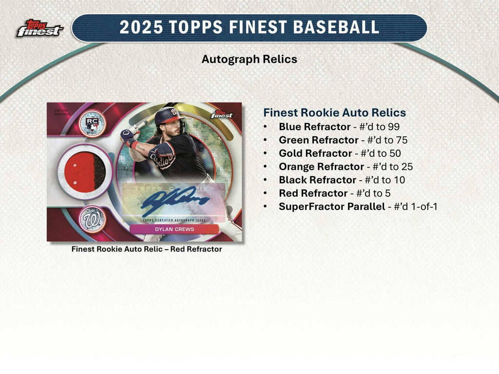 2025 Topps Finest Baseball Hobby Box