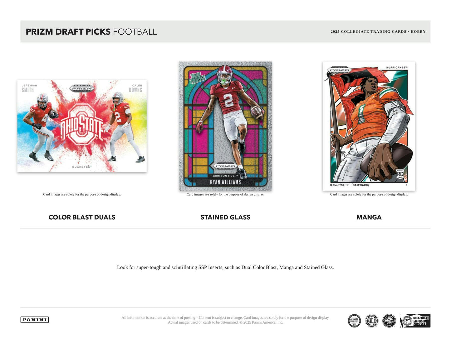 2025 Panini Prizm Draft Picks Football Hobby Box (Presell 9/24)