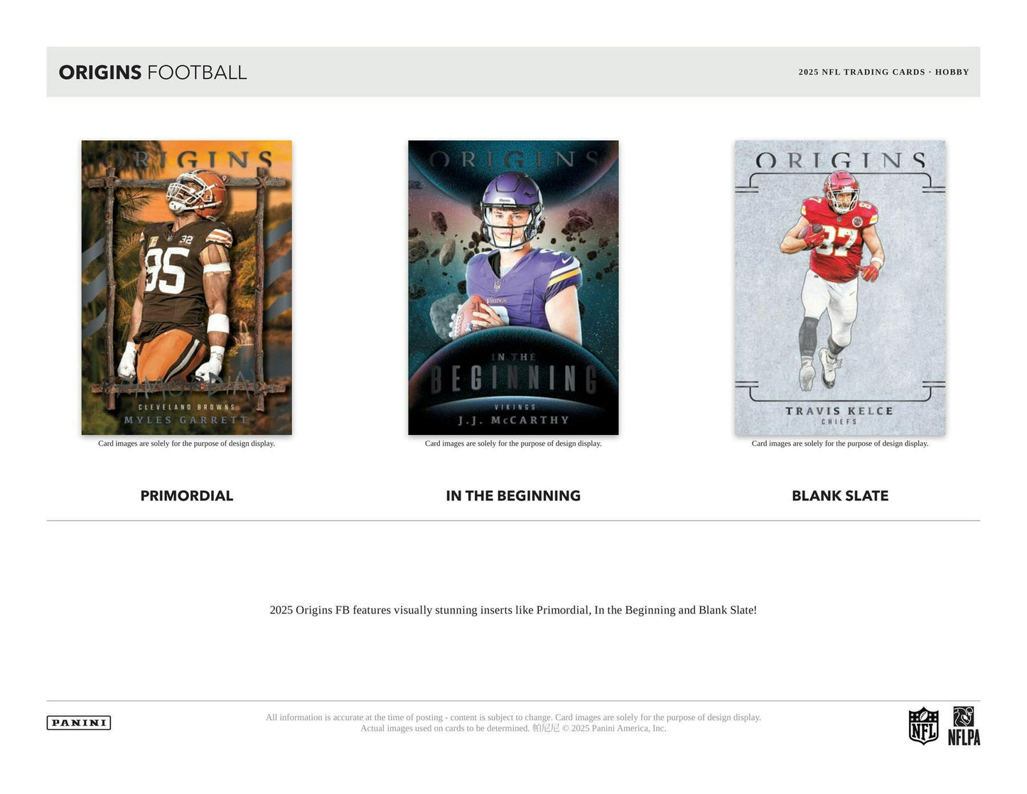 2025 Panini Origins Football Hobby Box (Presell 8/27)