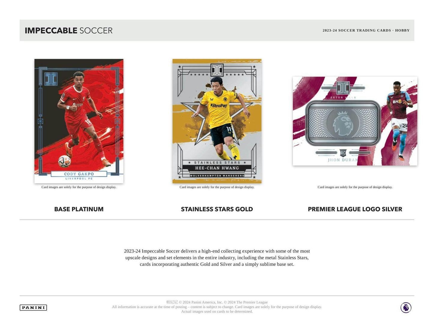 2023-24 Panini Impeccable Premier League EPL Soccer, Hobby Box