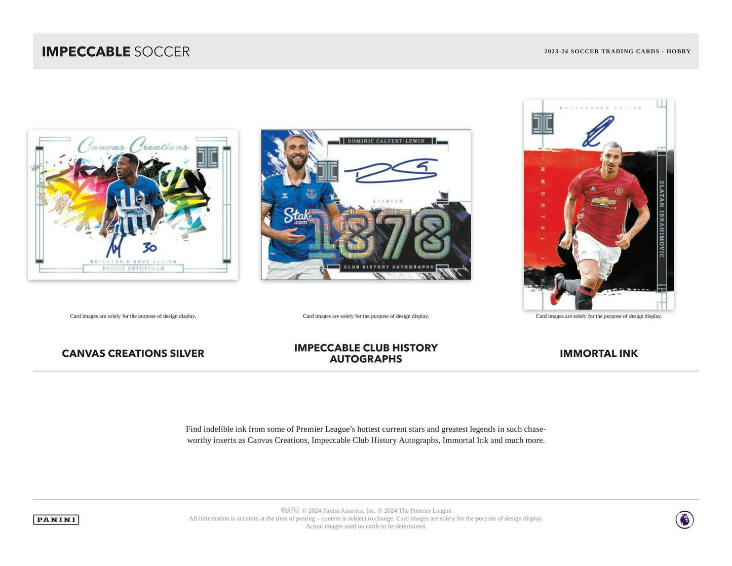 2023-24 Panini Impeccable Premier League EPL Soccer, Hobby Box