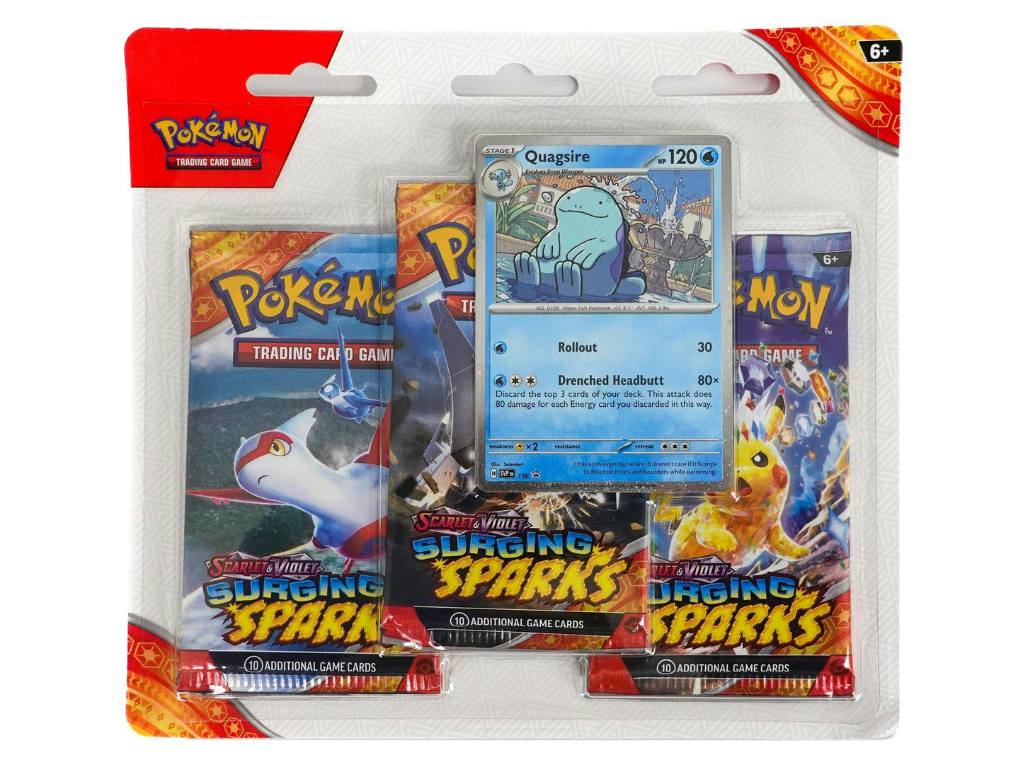 Pokemon TCG: Scarlet & Violet Surging Sparks, 3-Pack Blister