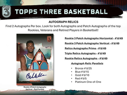 2023-24 Topps Three Basketball Hobby Box (4/11)