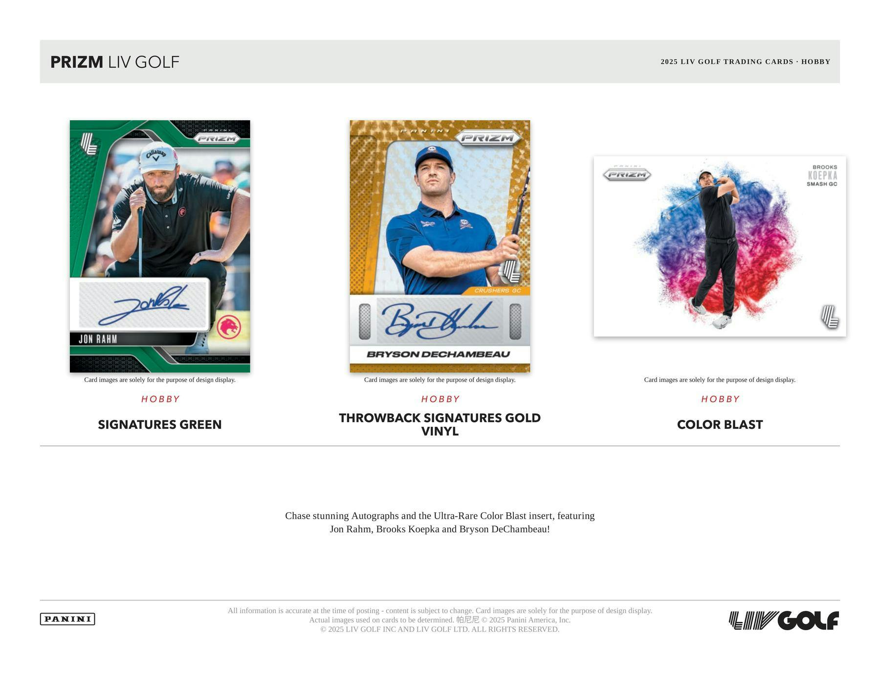 2025 Panini Prizm LIV Golf Hobby Box (8/22)
