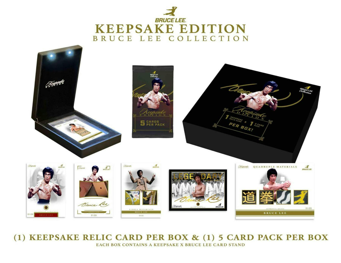 2024 Super Break Keepsake Bruce Lee Collection (50th Anniversary), Hobby Box (1 Relic Card & 1 5-Card Pack)