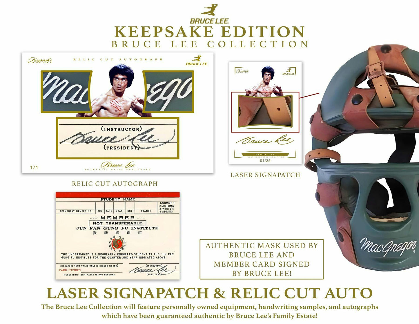 2024 Super Break Keepsake Bruce Lee Collection (50th Anniversary), Hobby Box (1 Relic Card & 1 5-Card Pack)